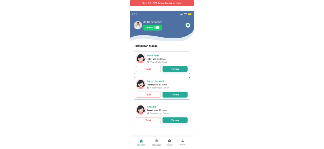 Tampilan berhasil install App